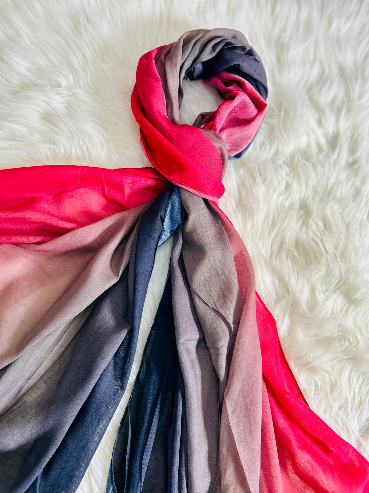 Tri Tone Lawn Hijab - Twilight Bloom