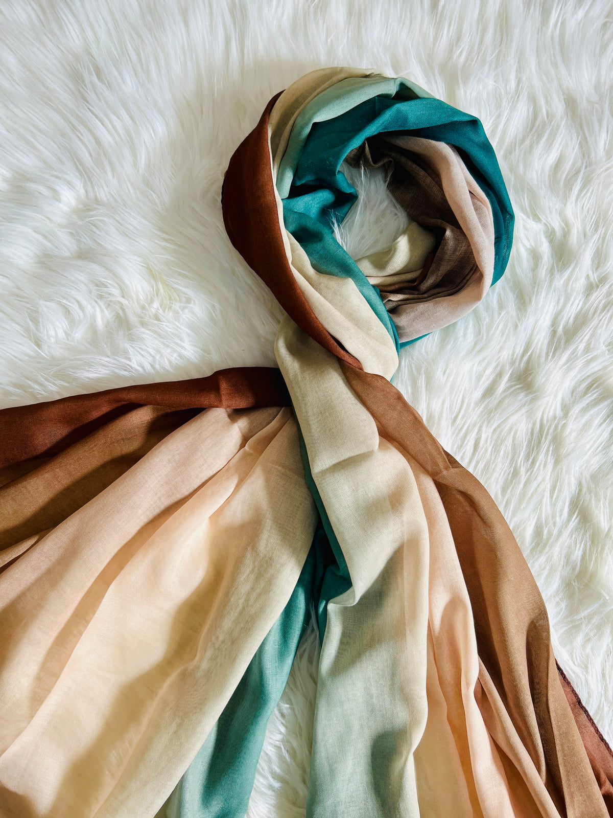 Tri Tone Lawn Hijab - Zesty Green