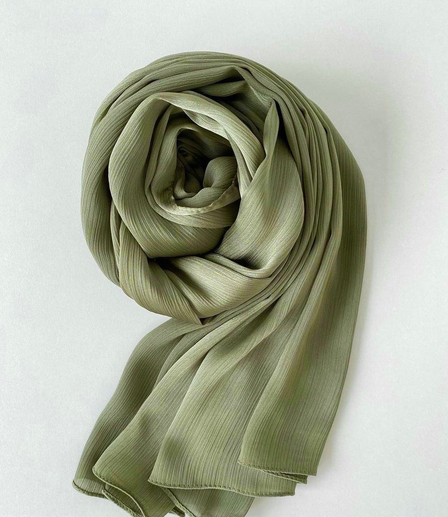 Premium Crinkle Silk - Grass Green