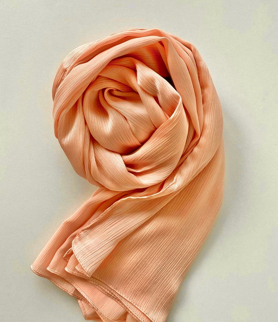 Premium Crinkle Silk - Coral Bliss