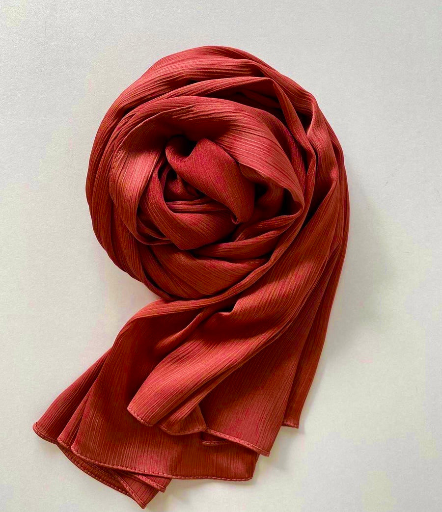 Premium Crinkle Silk - Russian Red