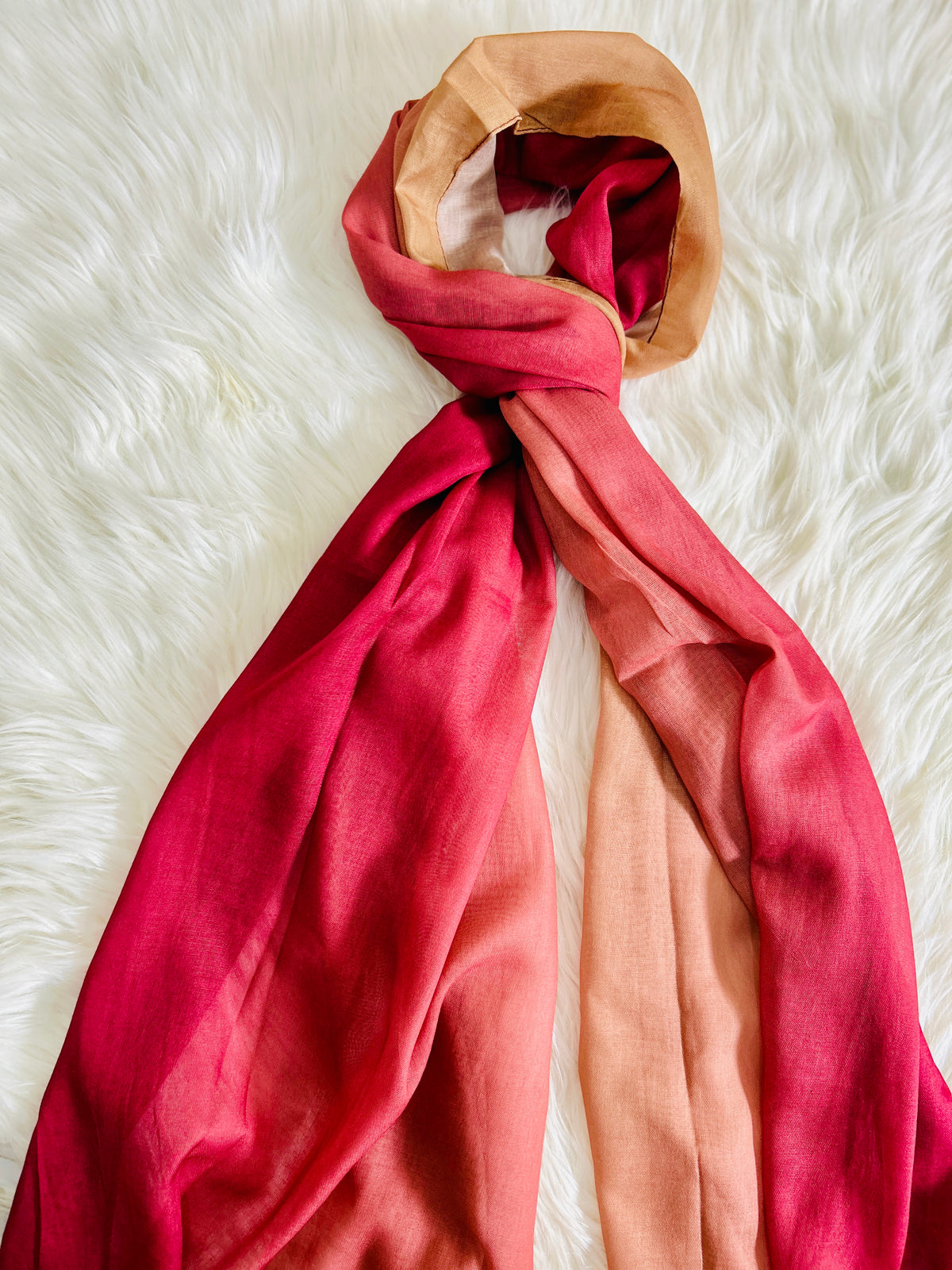 Tri Tone Lawn Hijab - Sunset Ombre