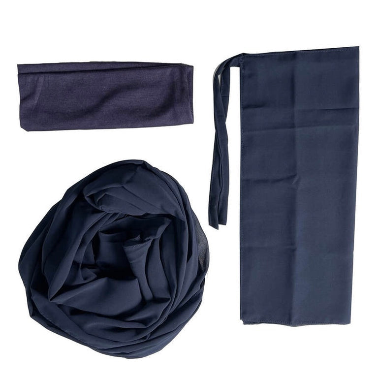 Georgette Hijab & Niqab Kit - Navy Blue