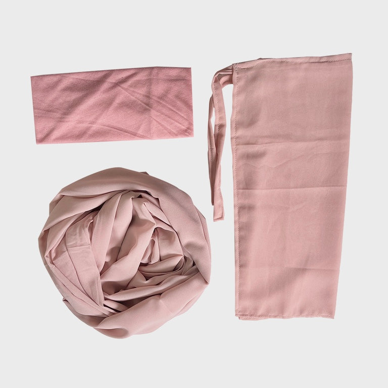 Georgette Hijab & Niqab Kit - Champagne Pink