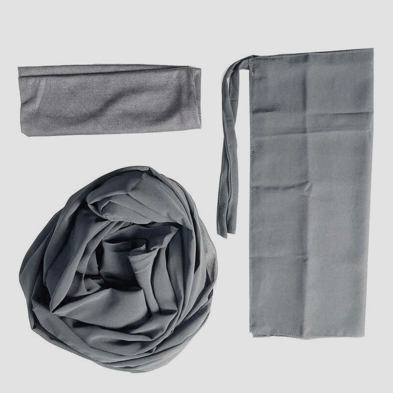 Georgette Hijab & Niqab Kit - Spanish Gray