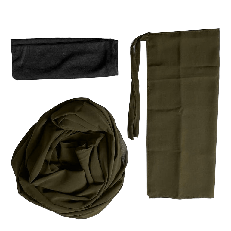 Georgette Hijab & Niqab Kit - Rifle Green