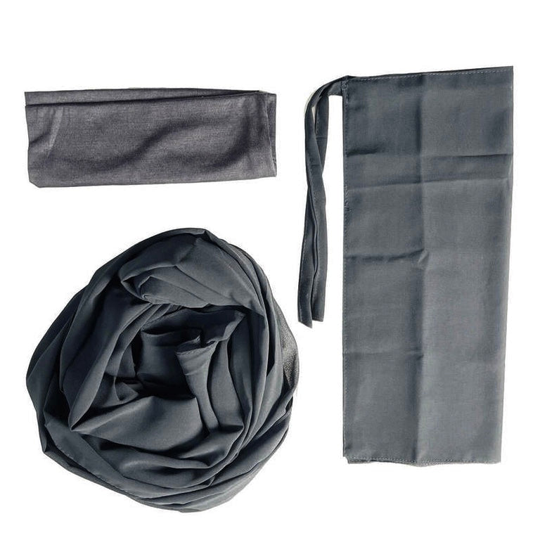 Georgette Hijab & Niqab Kit - Charcoal Gray