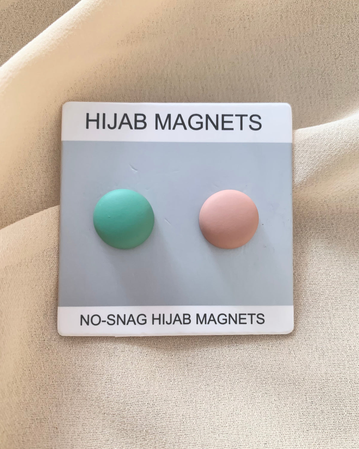 Matte Round Hijab Magnets - Pack of 2 - Green & Pink