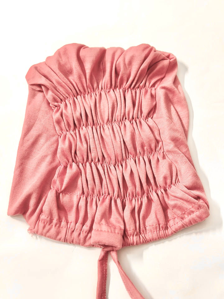 Premium Tie-Back Hijab Cap - Pink