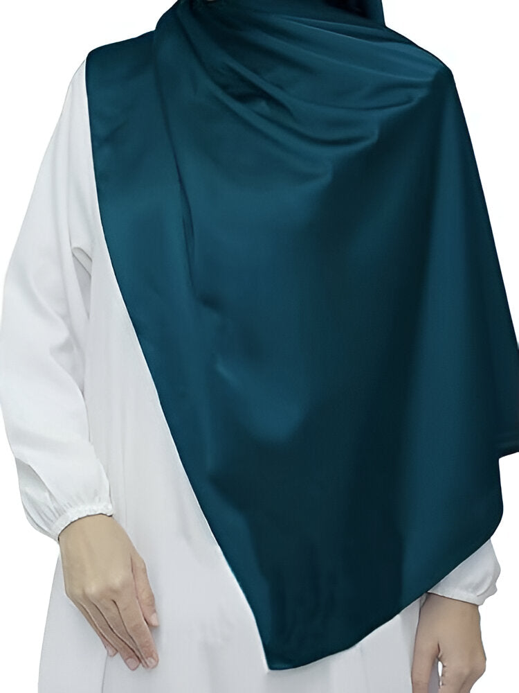 Plain Satin Silk - Midnight Green