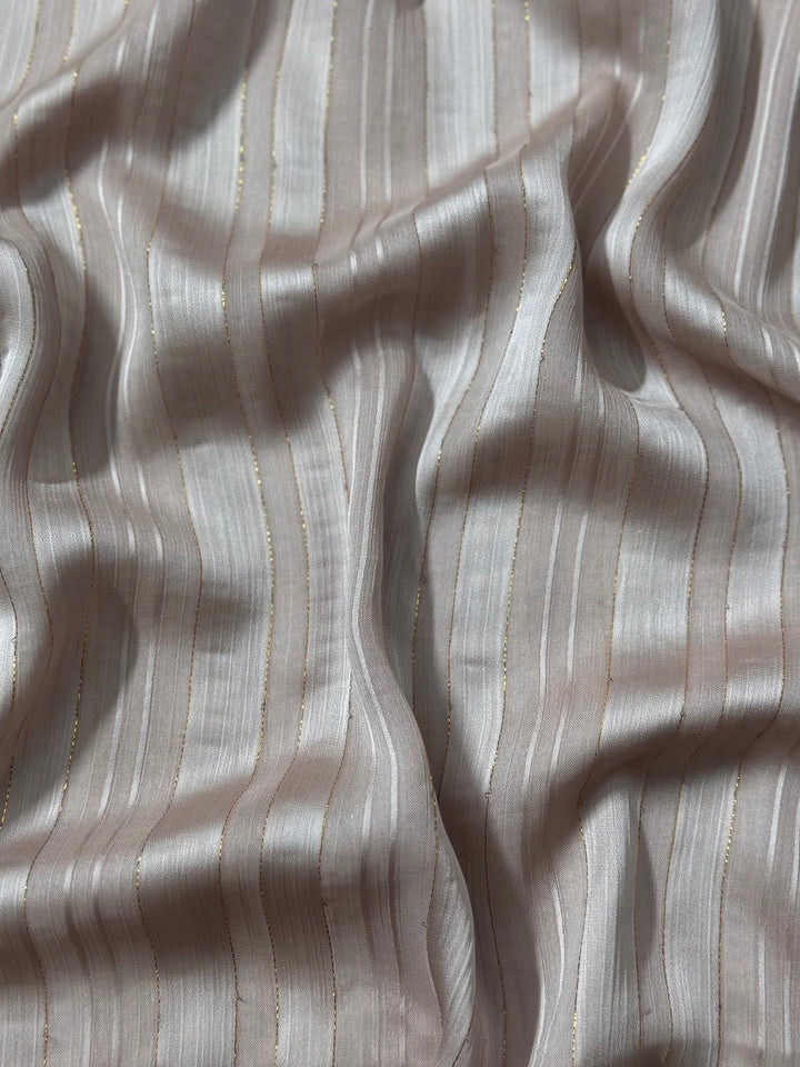 Striped Silk Chiffon - Nude