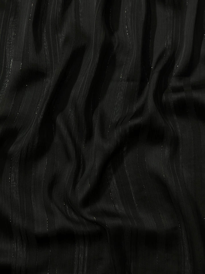 Striped Silk Chiffon - Black