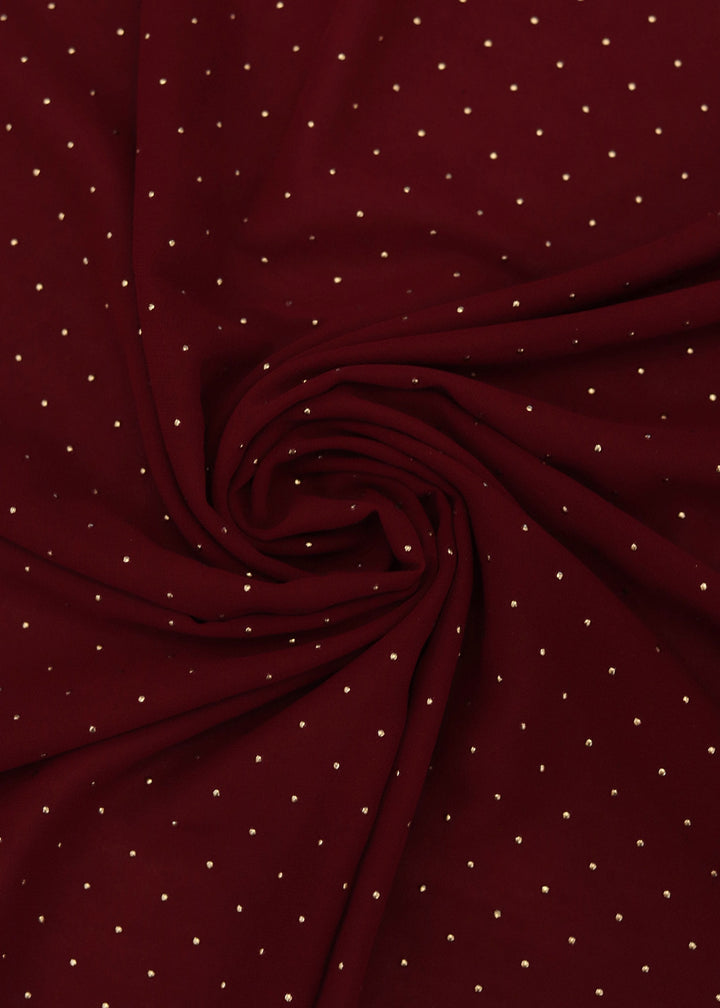 Premium Studded Georgette - Maroon